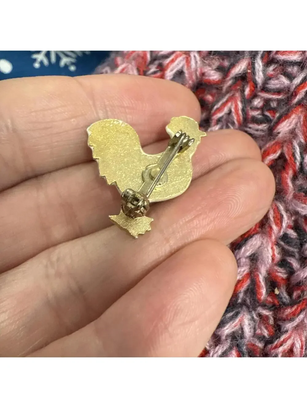 Vintage Rooster Enamel Metal Pin Brooch